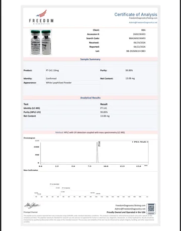 Freedom Diagnostics report for PT-141 (10mg)