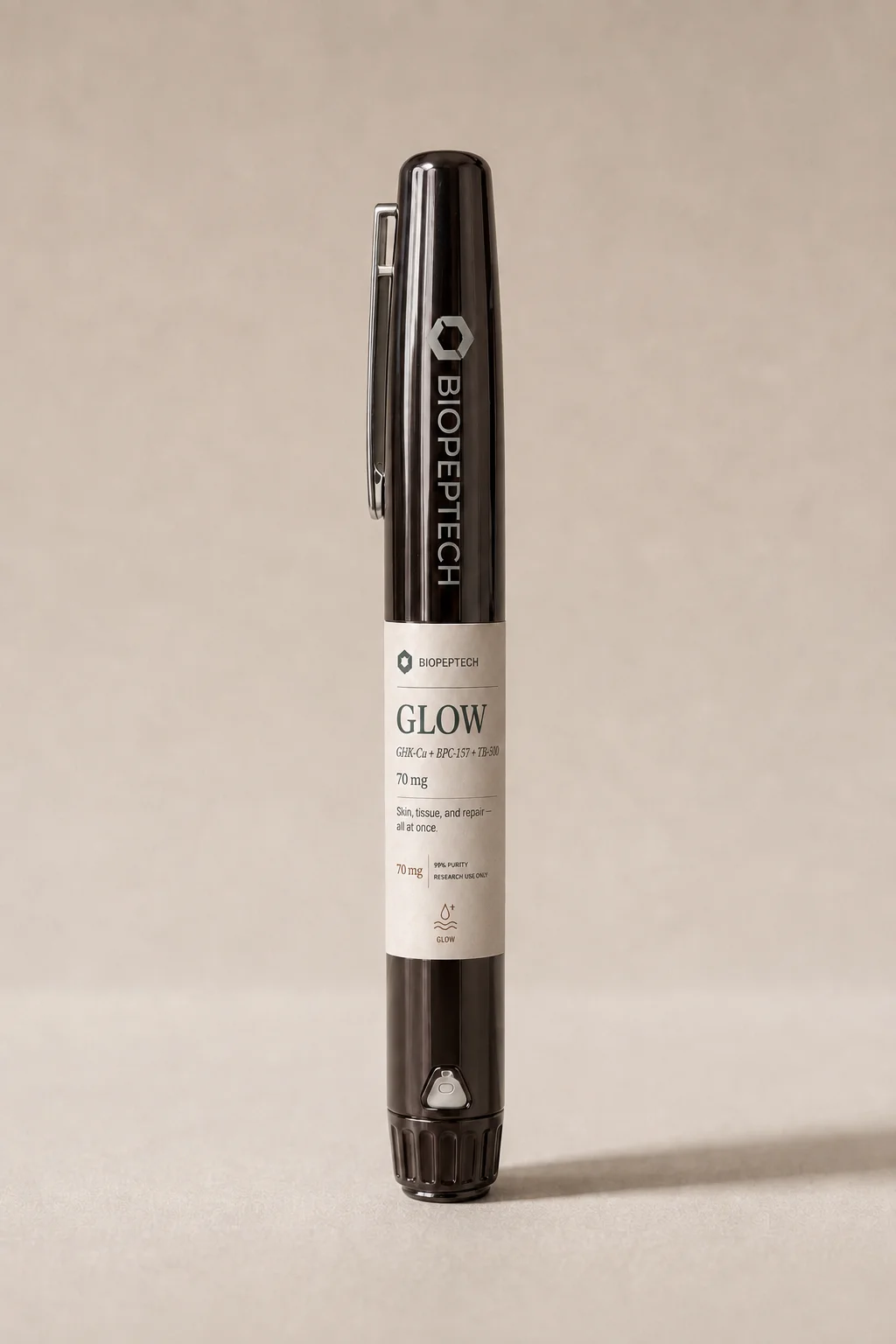BioPepTech GLOW pen — GHK-Cu + BPC-157 + TB-500